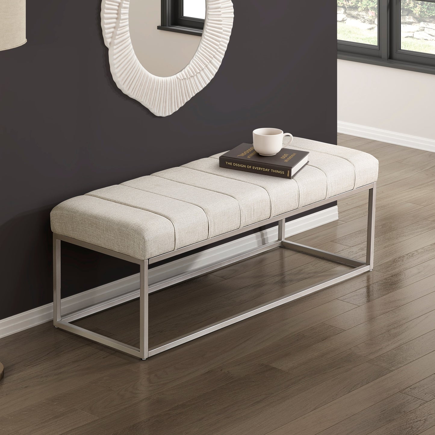 Bifora Modern Bench | Beige - Default - beige bench