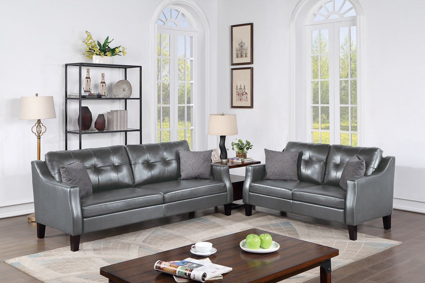 Jukon 2pcs Sofa Set | Grey - - sofa