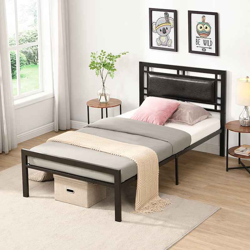 Birede Sturdy Twin Size Metal Bed | Black - Default - beds