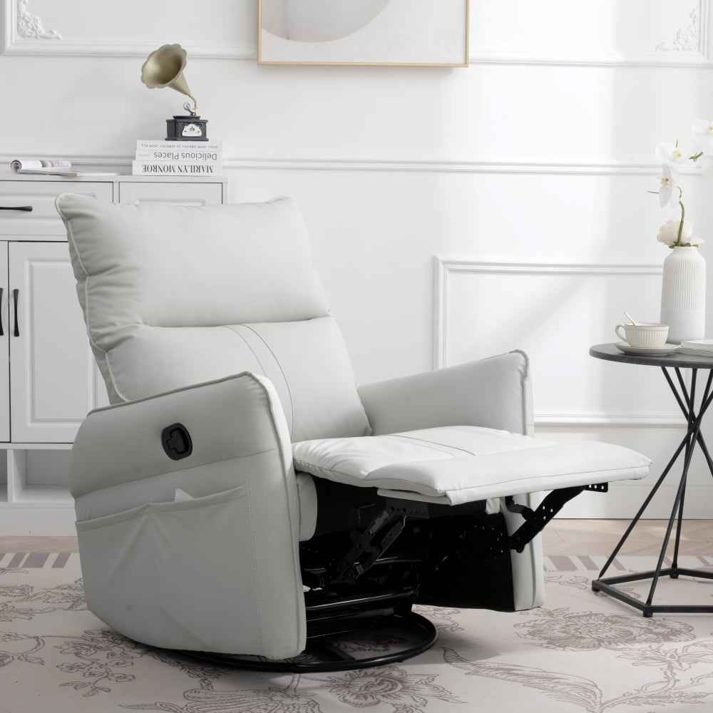 Elphira Recliner Chair | 360° Swivel | Light Gray - Default - sofa