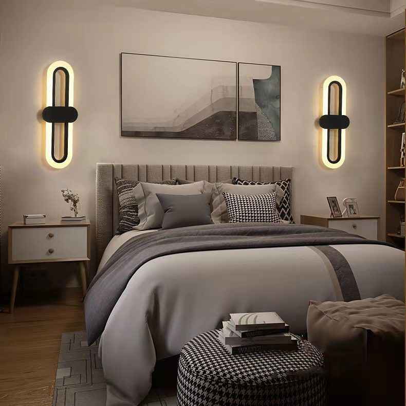 Amfi Long-Rounded Wall Light - - black gold led Wall Light