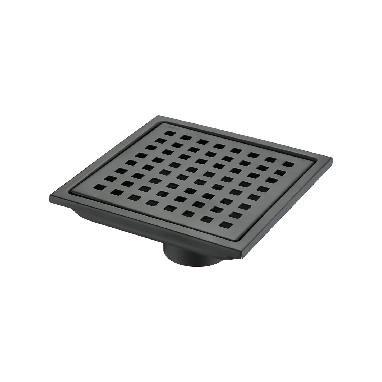Sharf 6'' Grid Shower Floor Drain | Matte Black - Default - shower fixtures