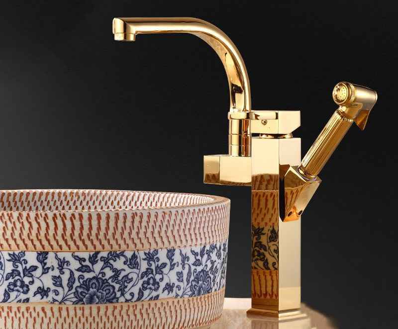 Shick Single-Handle Bathroom Faucet - Gold Tall Profile - chrome chrome silver gold long low profile short single handle tall profile