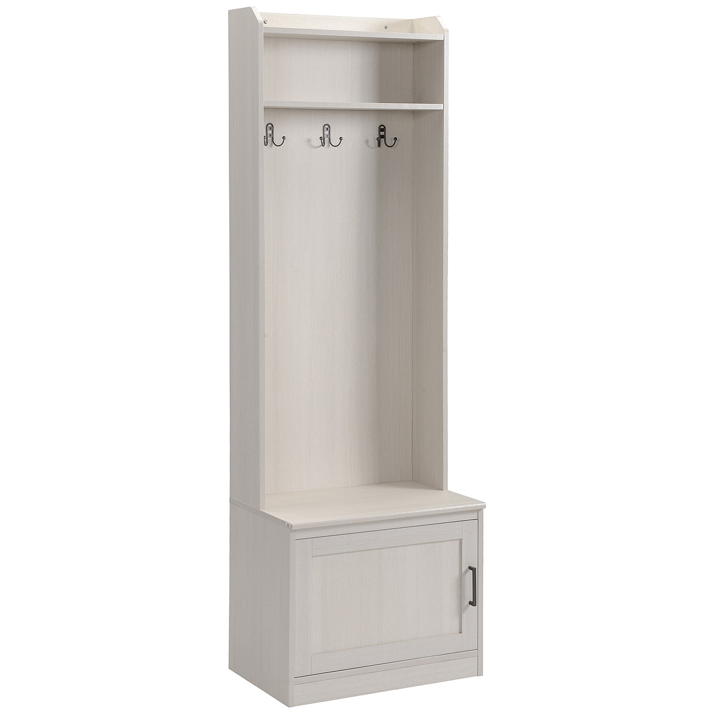 Matuz Rustic Hall Tree | White - - coat rack white wood