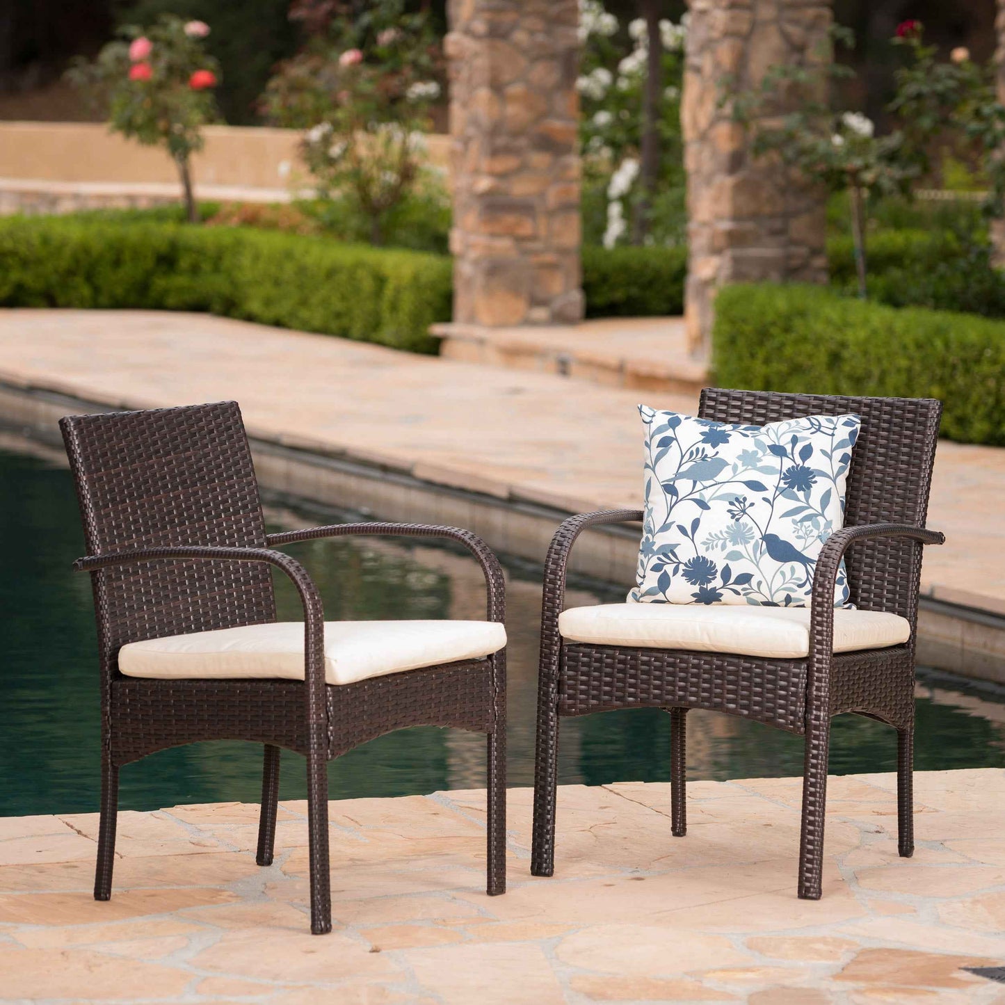 Cordoba 2-Piece Outdoor Chairs | Brown - Default - garden furnishing