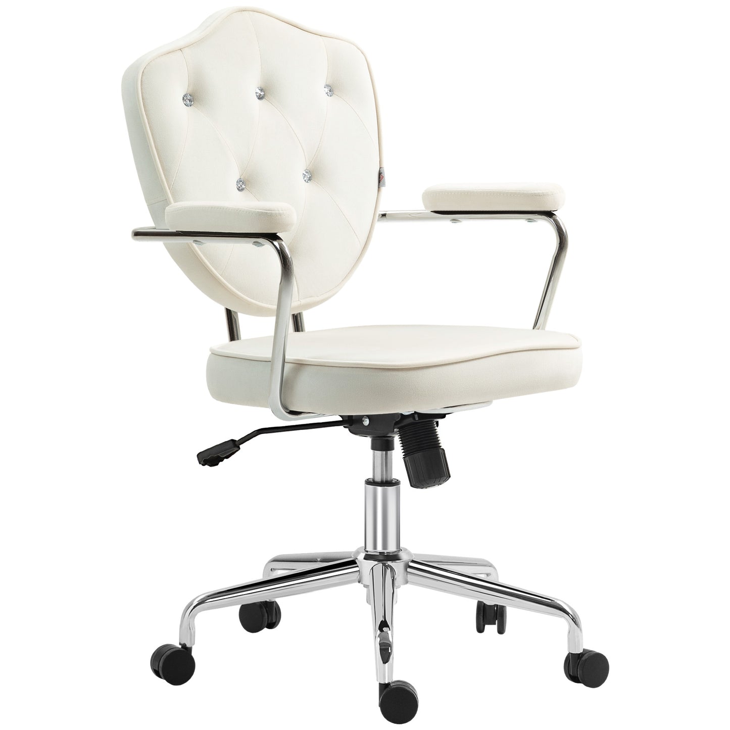 Ollend Office Chair | Cream White Velvet - - chair cream office white