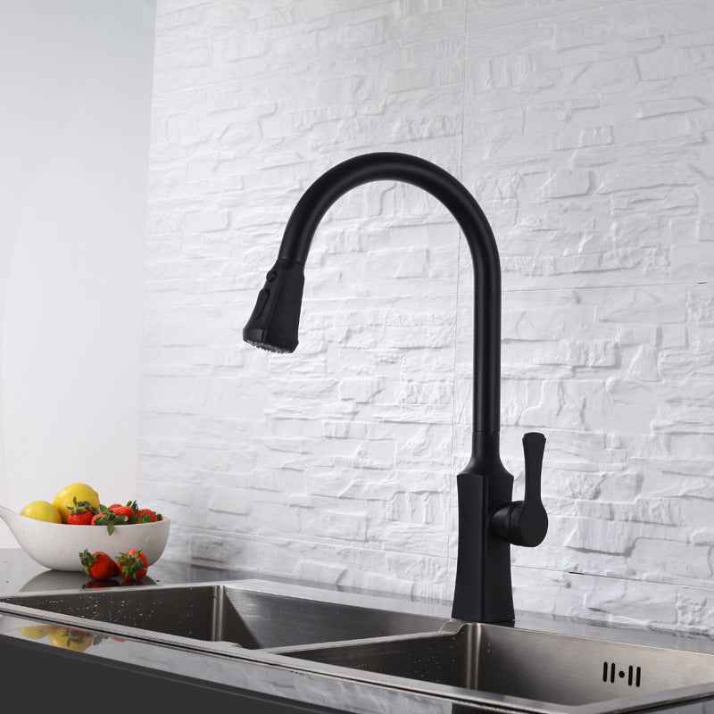 Ittus Pull-Down Kitchen Faucet - - black brushed silver chrome silver pull down silver