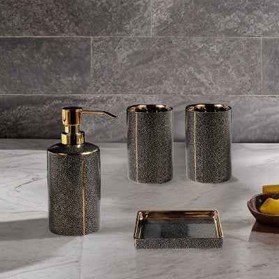 American Style Ceramic Accessories Set - Black - beige black Ceramic Hand Wash