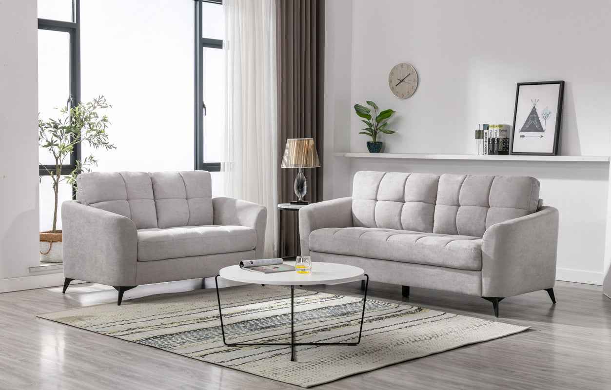 Callie 79" 2-Pieces Sofa Set | Light Grey - - sofa