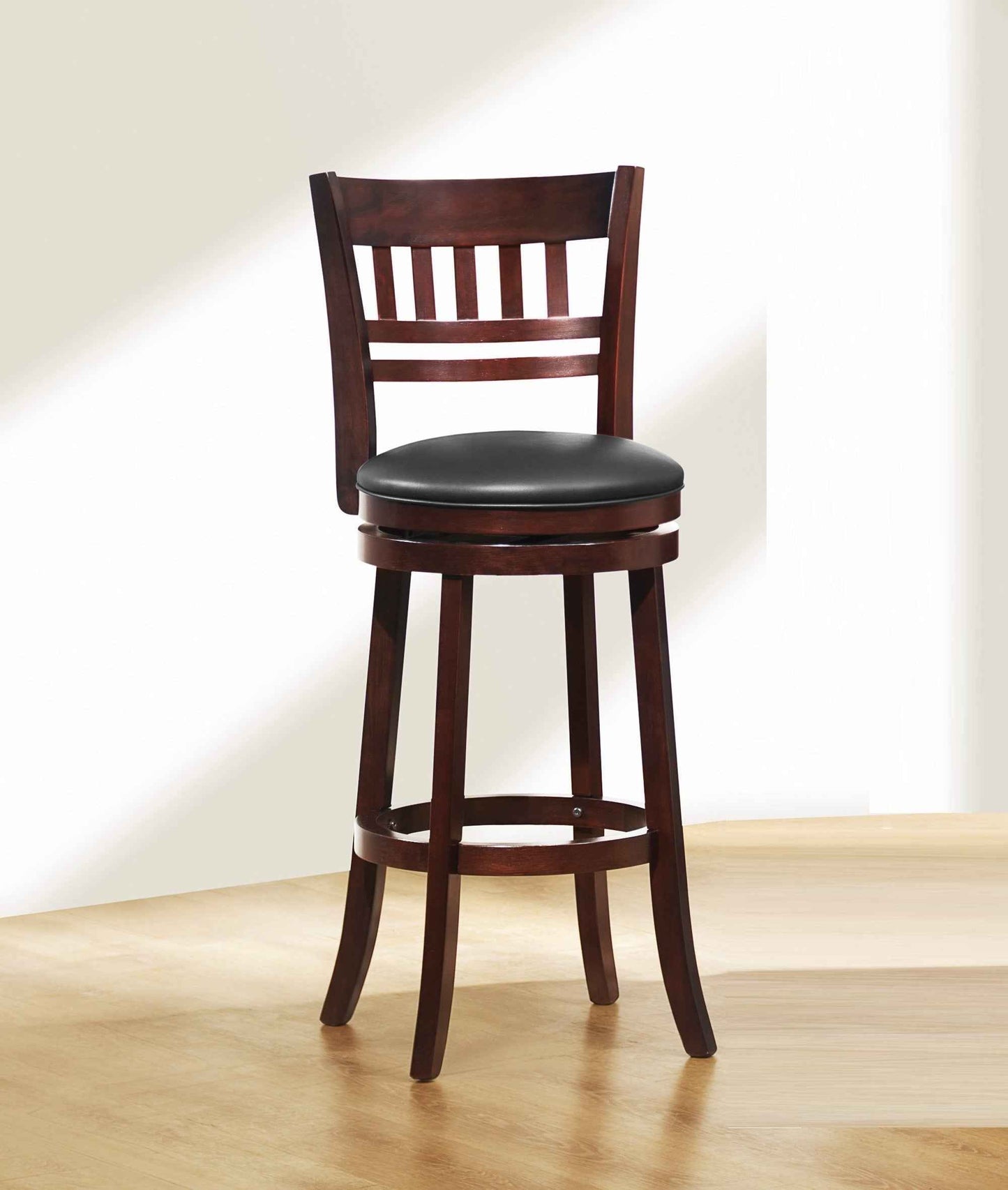 Madir Mid-Century Swivel Bar Chair | 1 Piece | Dark Cherry - Default - bar stools