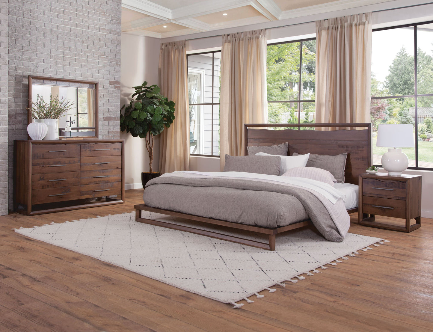 Lagardi 4-Piece Queen Bedroom Set | Brown - Default - full set