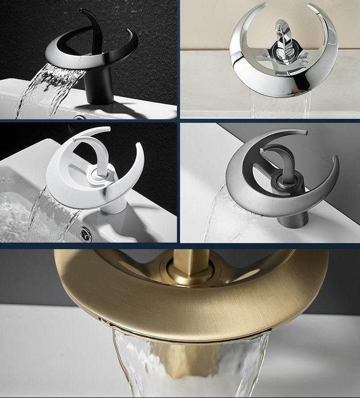 Aurelia Waterfall Bathroom Faucet - - bathroom faucet black chrome faucet gold silver waterfall