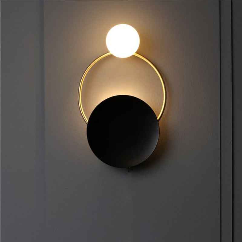 Ratie Eclipse Wall Light - Black - black flush-mount gold led Wall Light