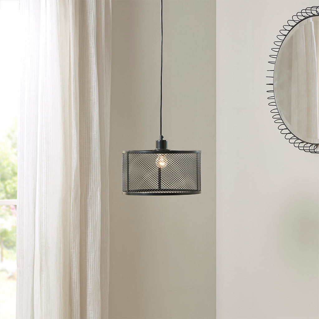 Lenaso Metal Mesh Pendant Light | Black - Default - pendant light