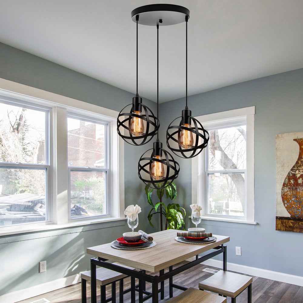 Nozza Pendant Chandelier Light Fixture - 3 Asymmetrically Heads - black Chandelier Pendant