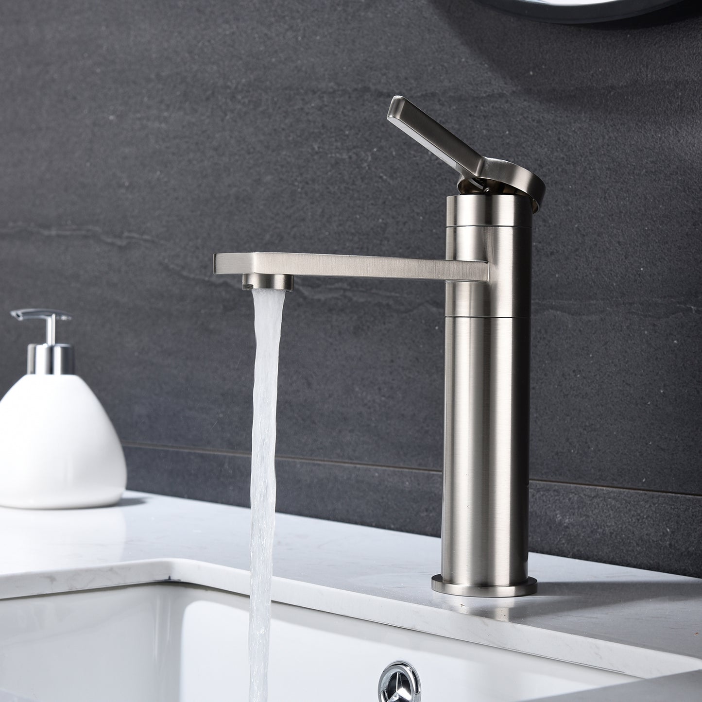 Militas Single Handle Bathroom Faucet | High Profile | Brushed Silver - Default - bathroom faucets