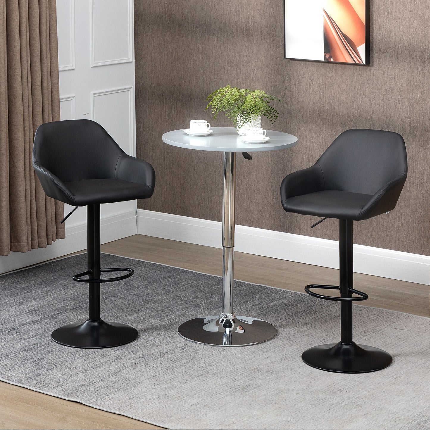 Vezali Adjustable Swivel Bar Stools | Set of 2 | Black - Default - bar stools