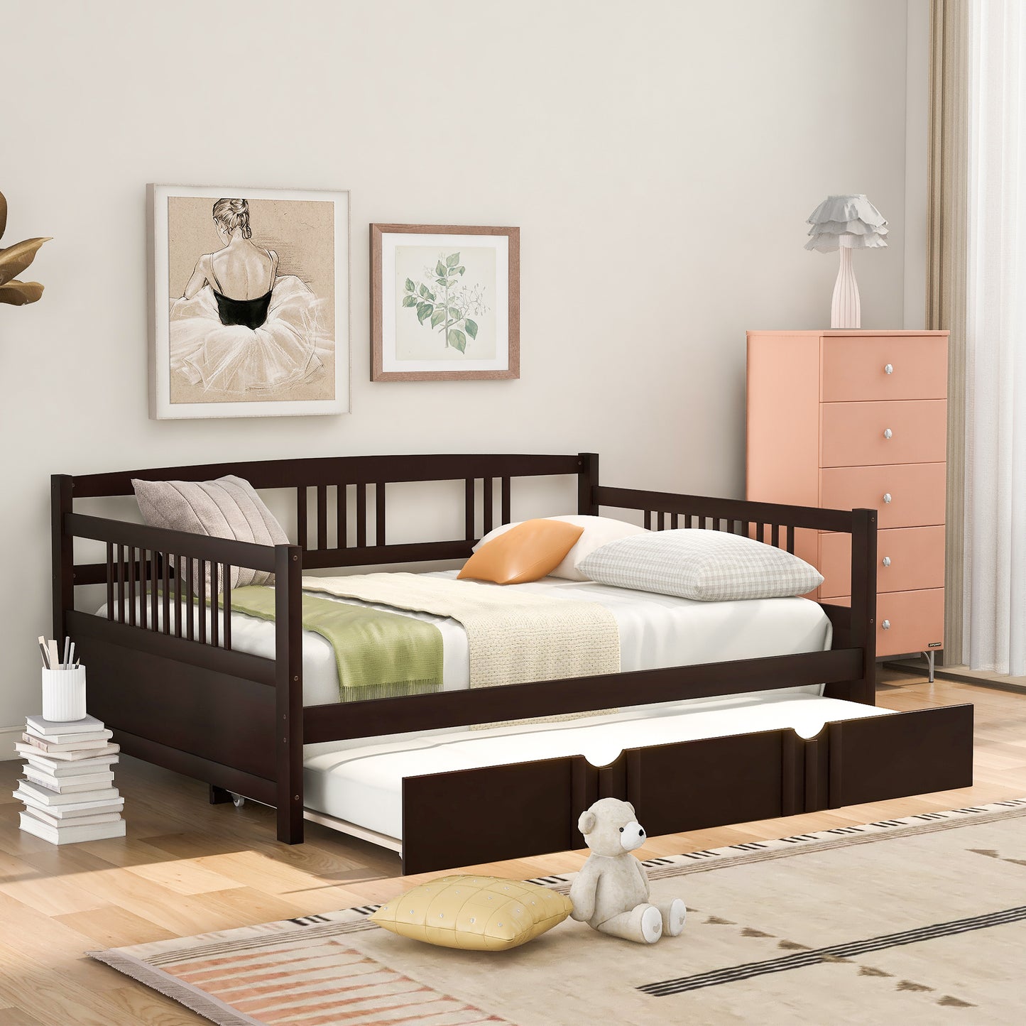 Limido Full Size Daybed | Twin Size Trundle | Espresso - Default - beds