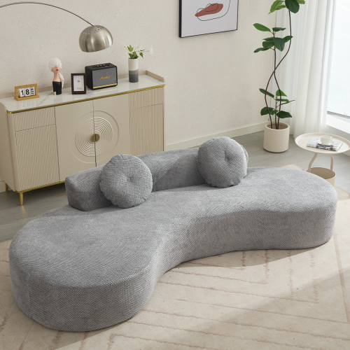 Neqofa 105.5'' Curved Sofa | Gray - - sofa