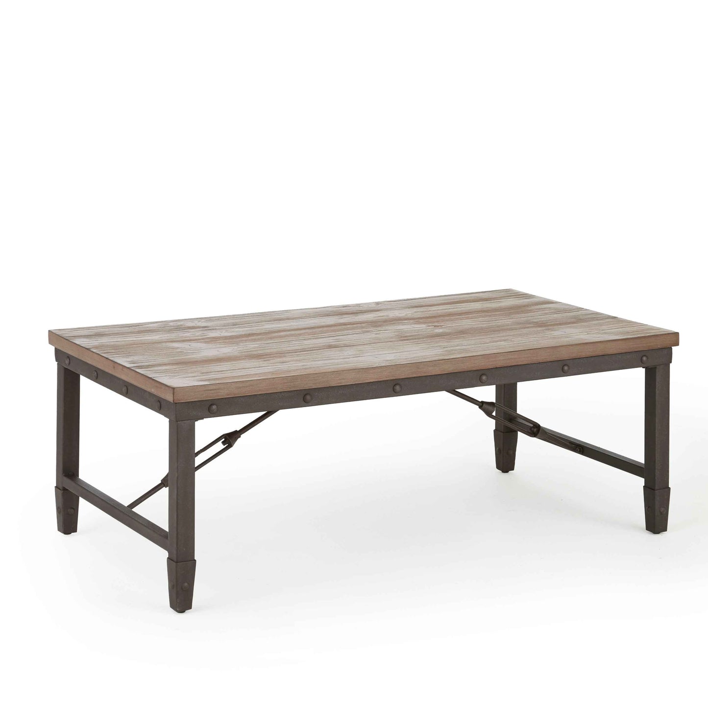 Bivig Industrial Rustic Coffee Table | Distressed Brown - Default - tables