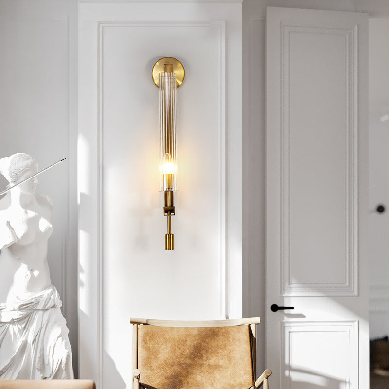 Welly Piston-Glass Wall Light - Default Title - candle sconce gold Wall Light