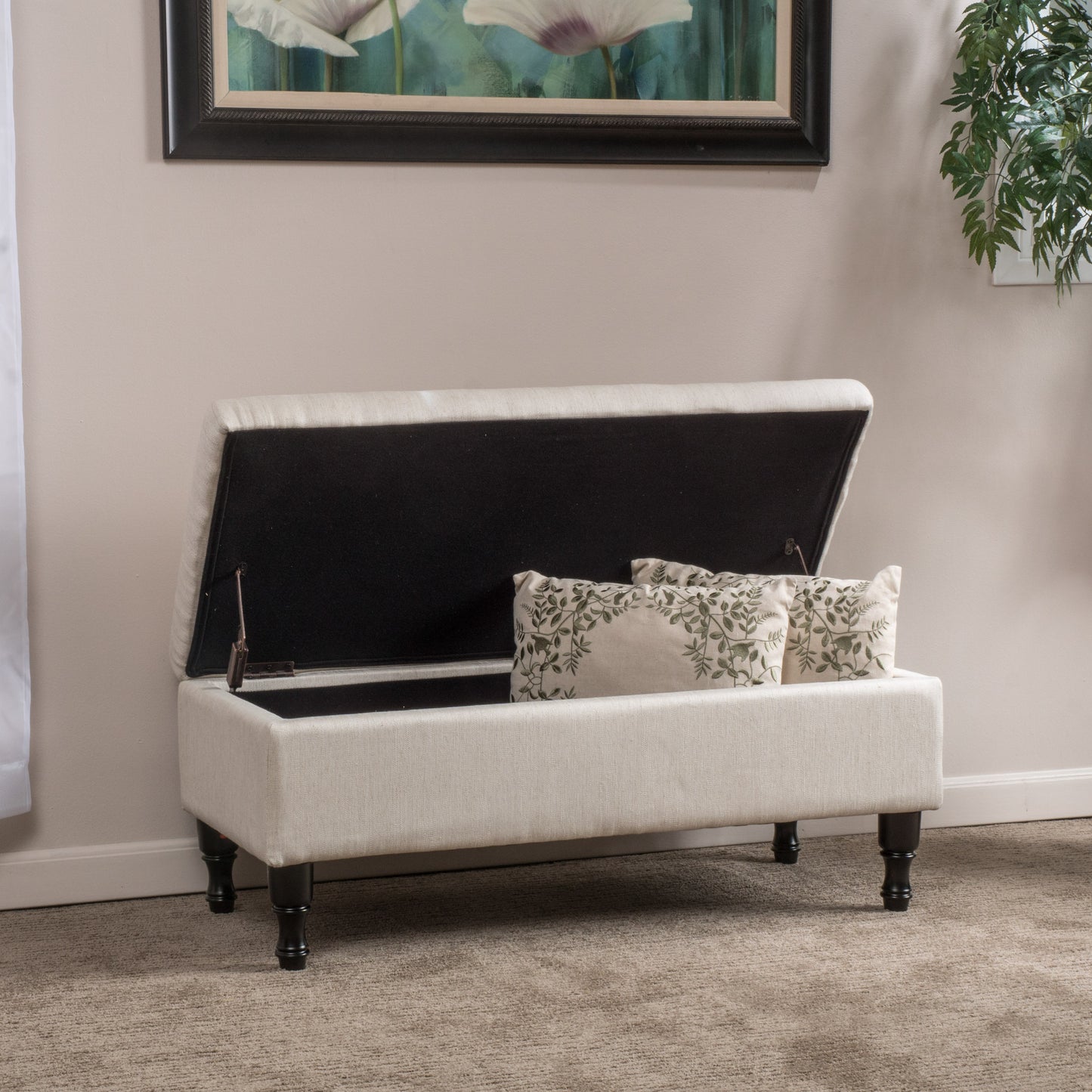 Mposs Storage Ottoman | Beige - Default - bench