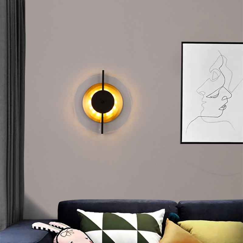 Ation Eclipse Wall Light - - black flush-mount gold Wall Light