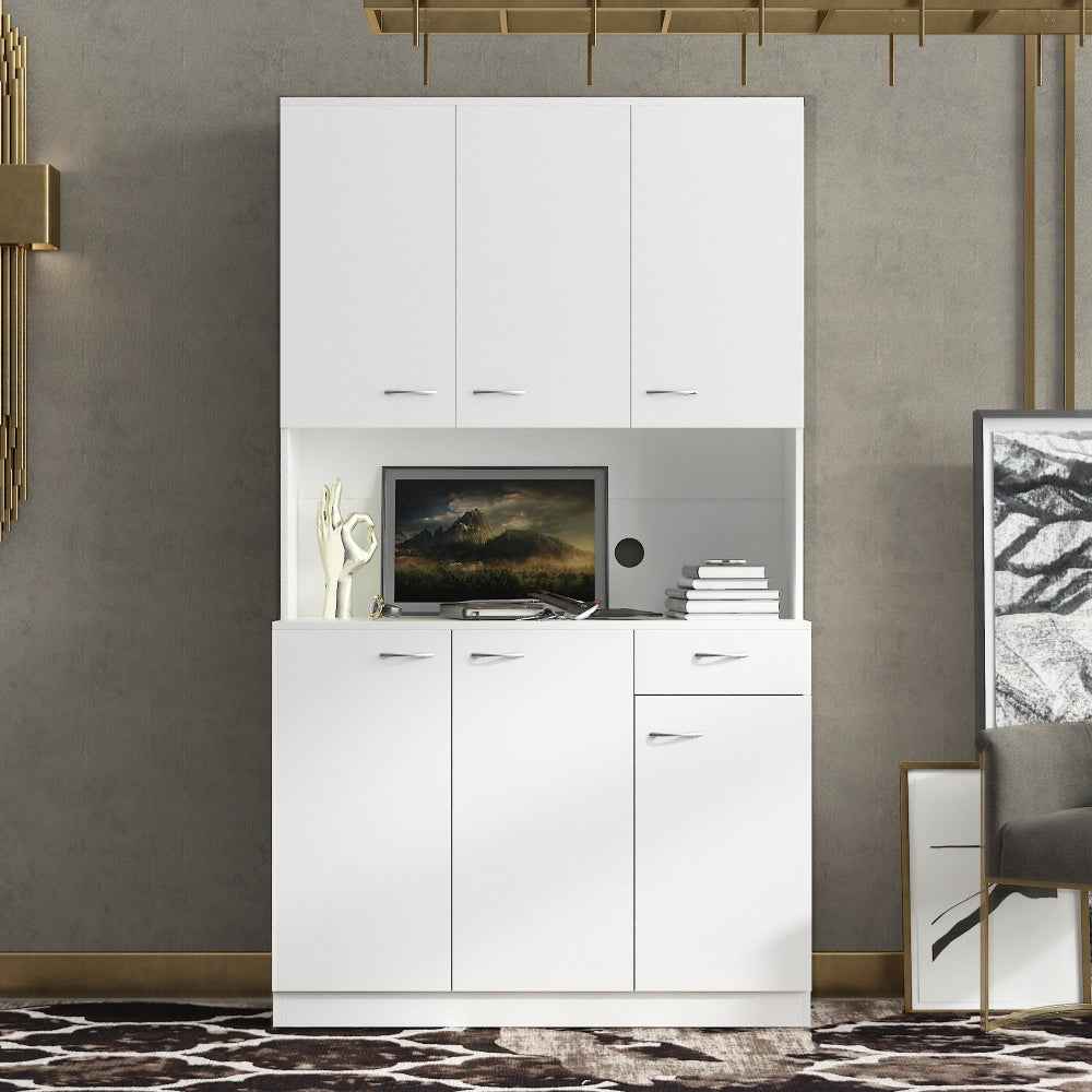 Ermele 70" Cabinet | White - - cabinet white wood