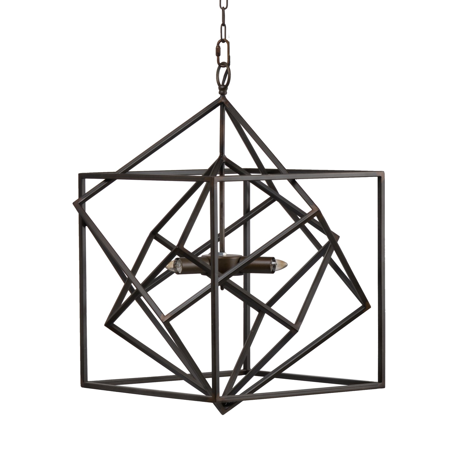 Taalen 3-Light Industrial Metal Chandelier | Black - Default - chandeliers