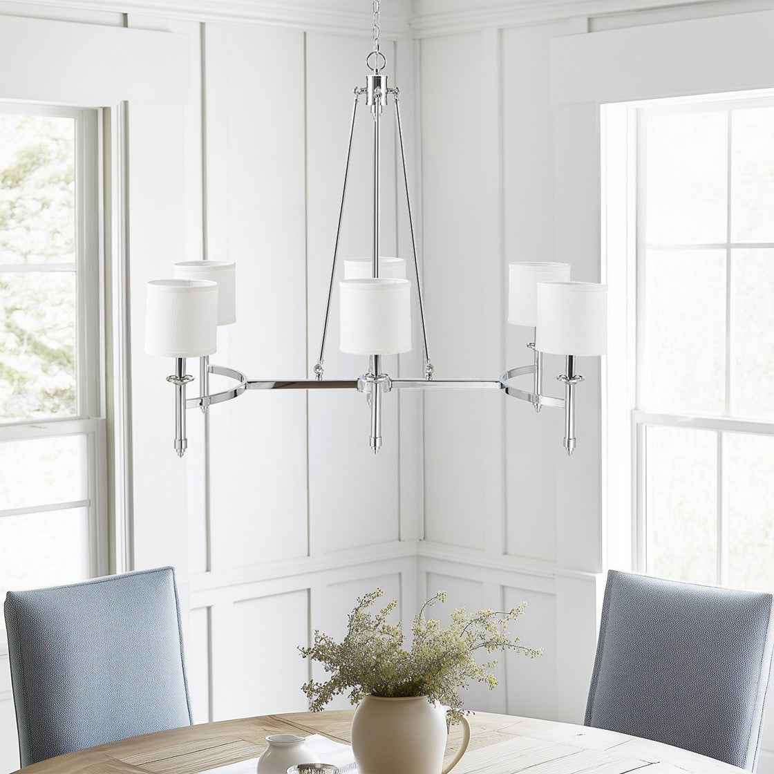 Denna 6-Light Elegant Chandelier | Chrome - Default - chandeliers
