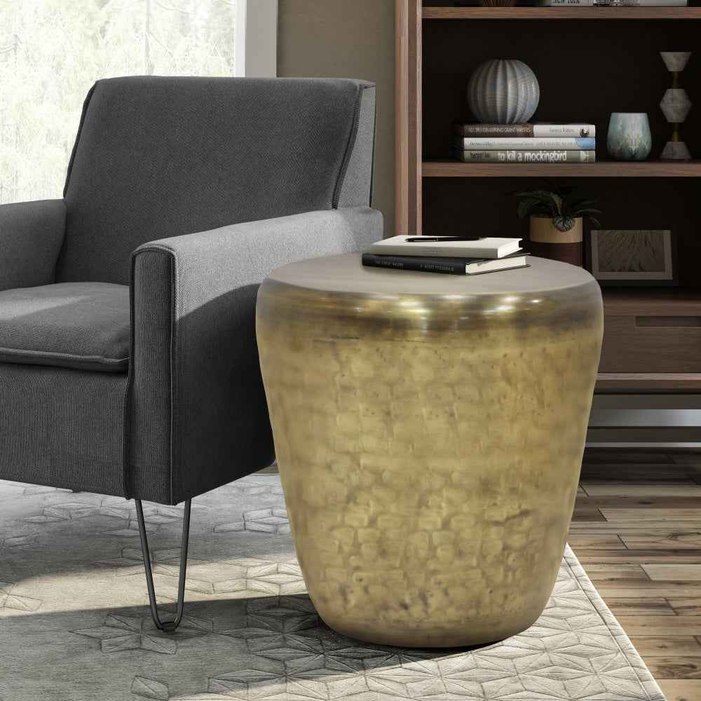 Garvy Metal Side Table | Antique Gold - Default - tables