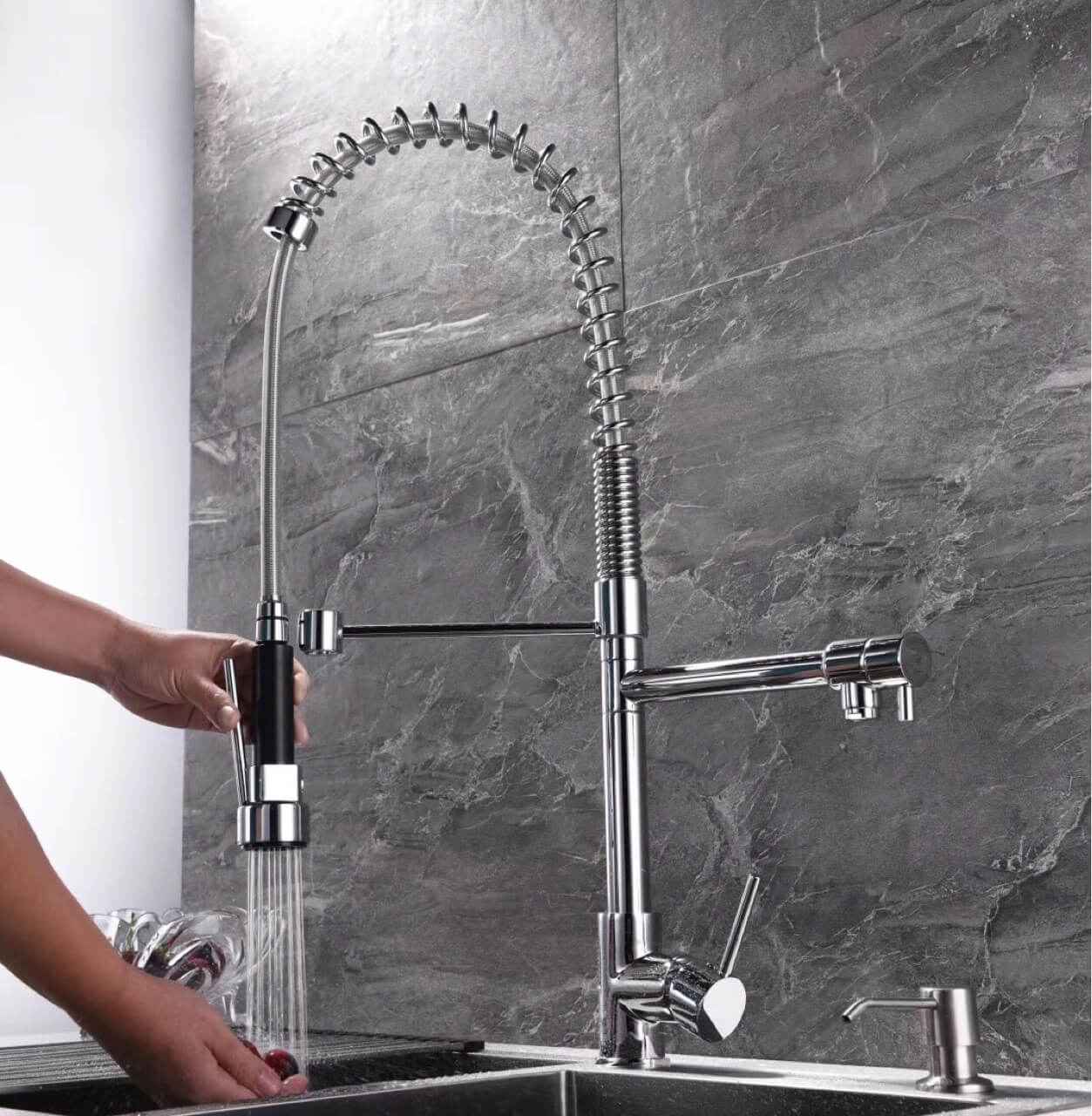 Kokosy Single-Handle Kitchen Faucet - - black chrome silver silver single handle