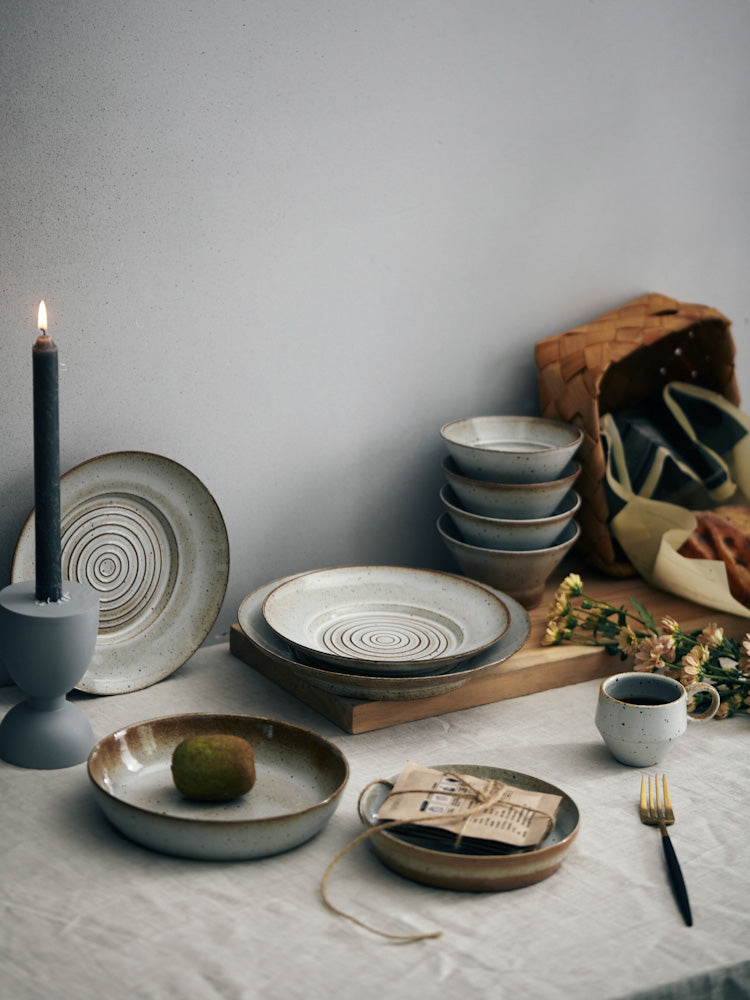 Japanese Design Ceramic Plates - - bowl Ceramic off white Plate Tableware