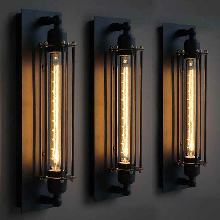 Ormins Industrial Wall Light - - black flush-mount Wall Light
