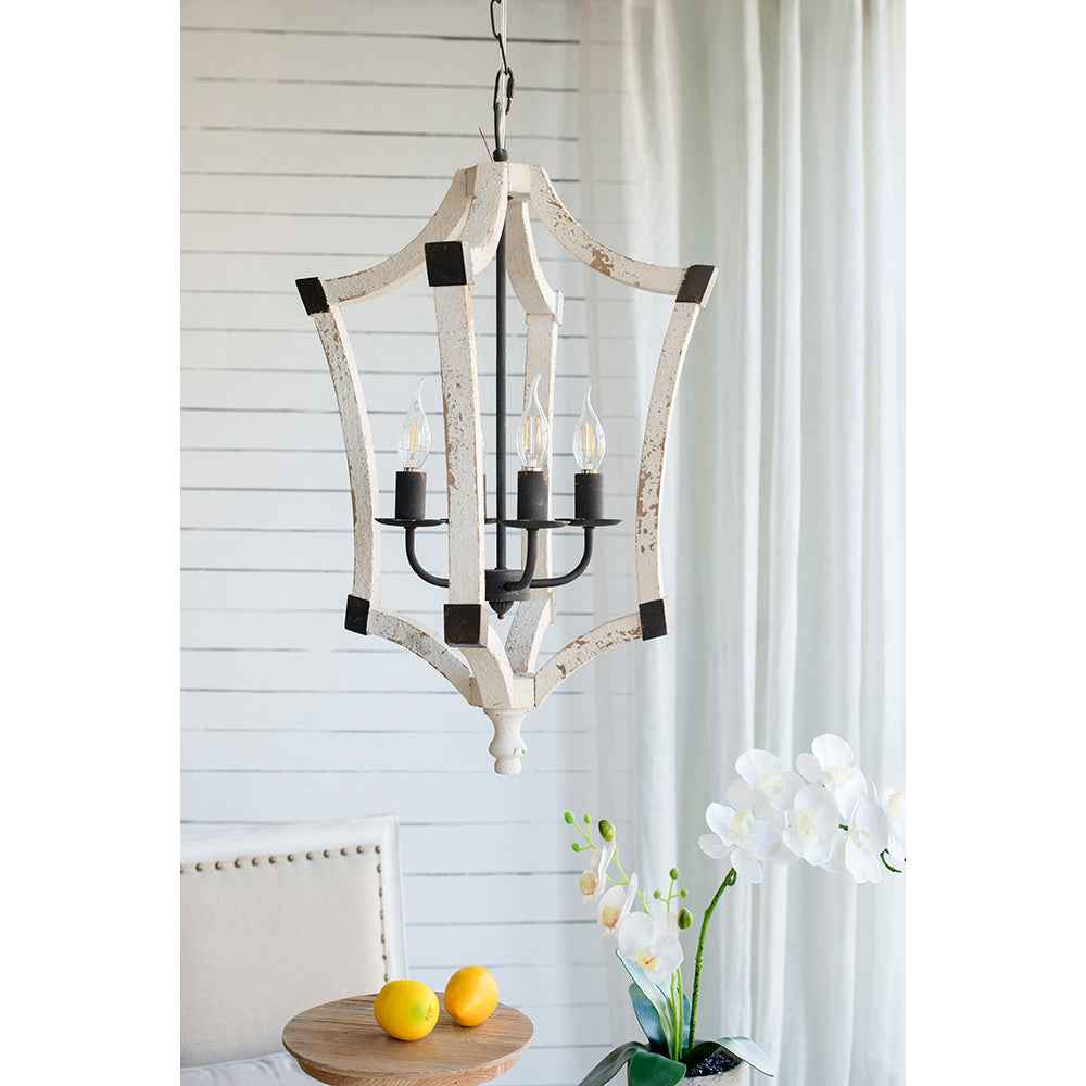 Buluke 4-Light Vintage Chandelier | Distressed Cream - Default - chandeliers