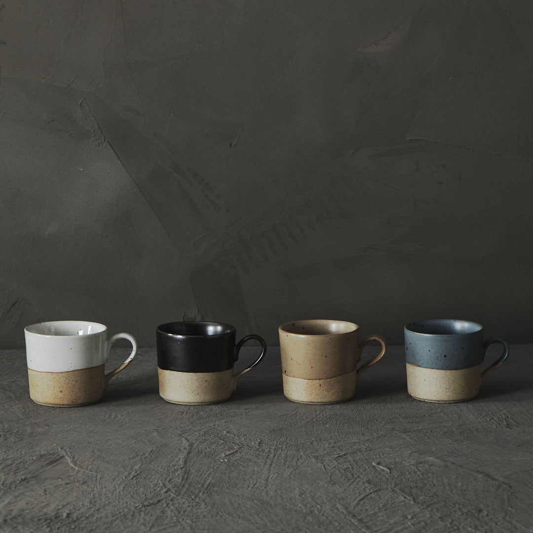 Japanese Retro Ceramic Coffee Cup - - beige black brown Ceramic cup Mug petrol white