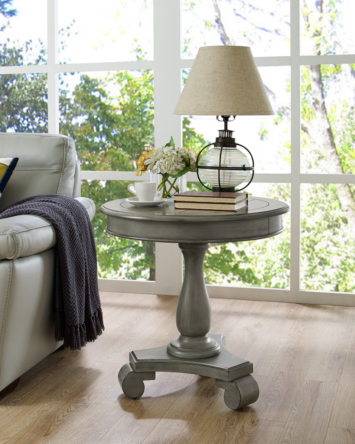 Rene Round Side Table | Gray - Default - tables