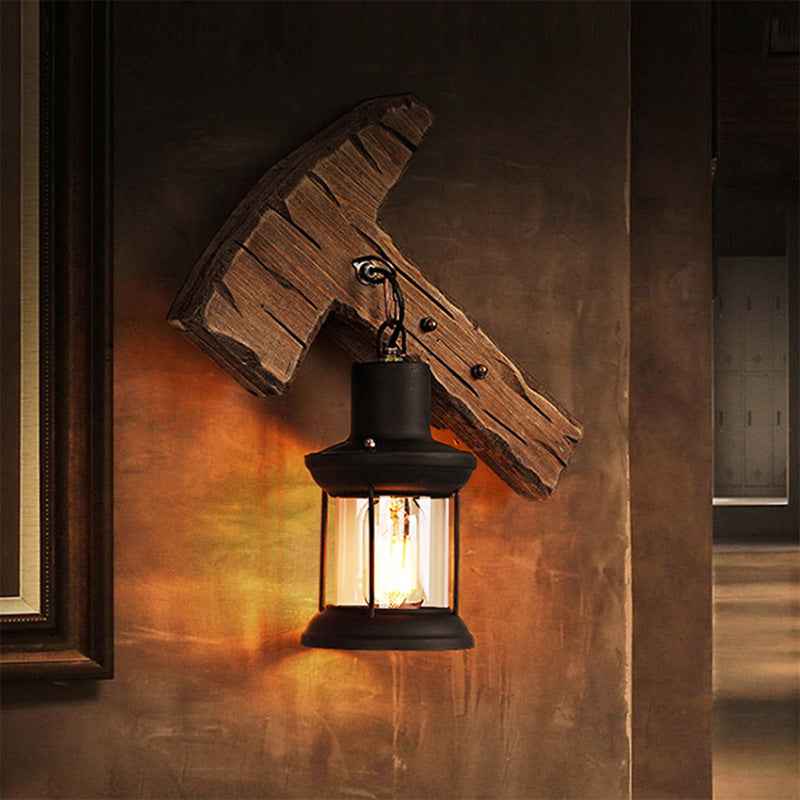 Ellager Fairytale Wall Light - - brown candle sconce lantern Wall Light Wood