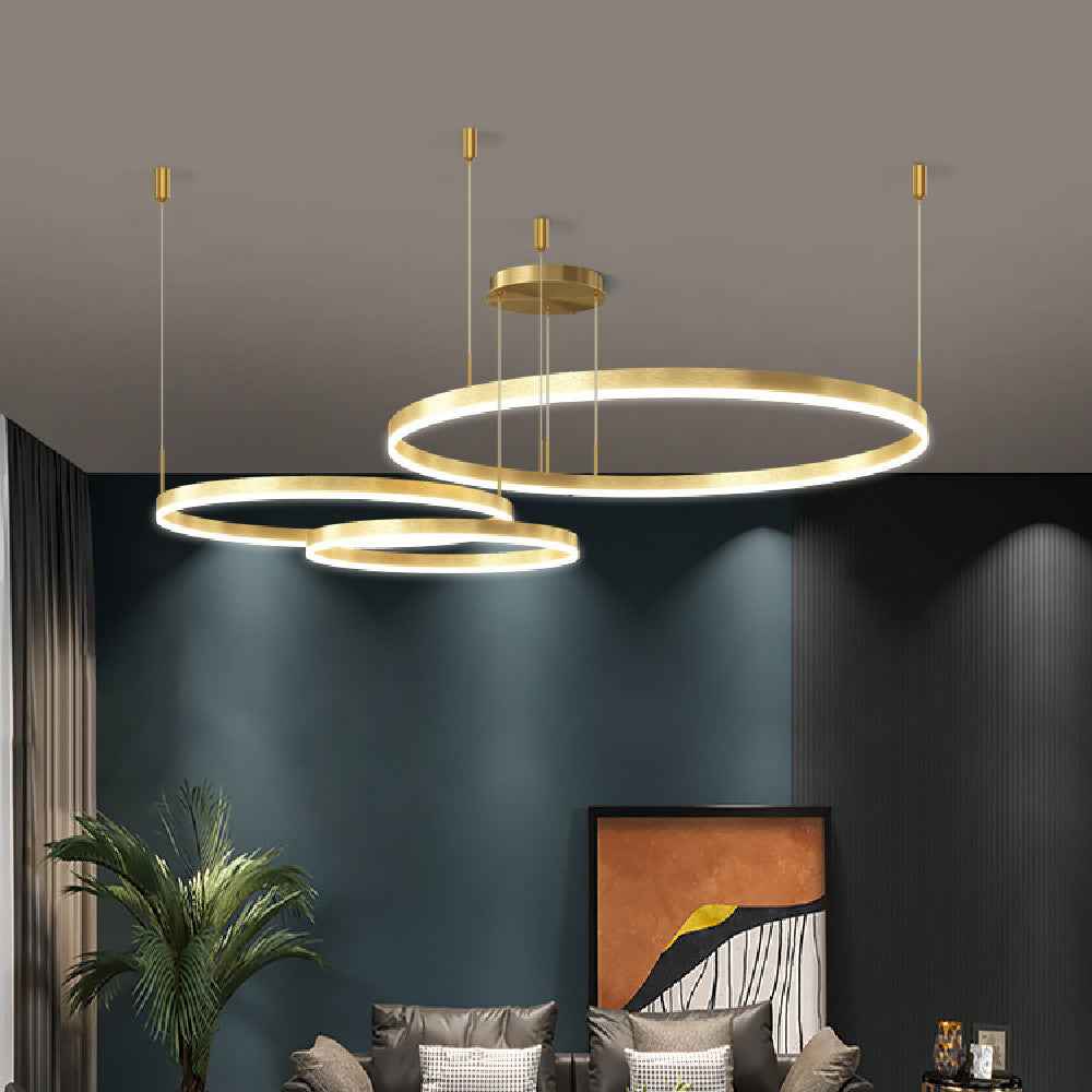 Elbegg Chandelier Light Fixture - Gold Threetone Dimming Light - Chandelier