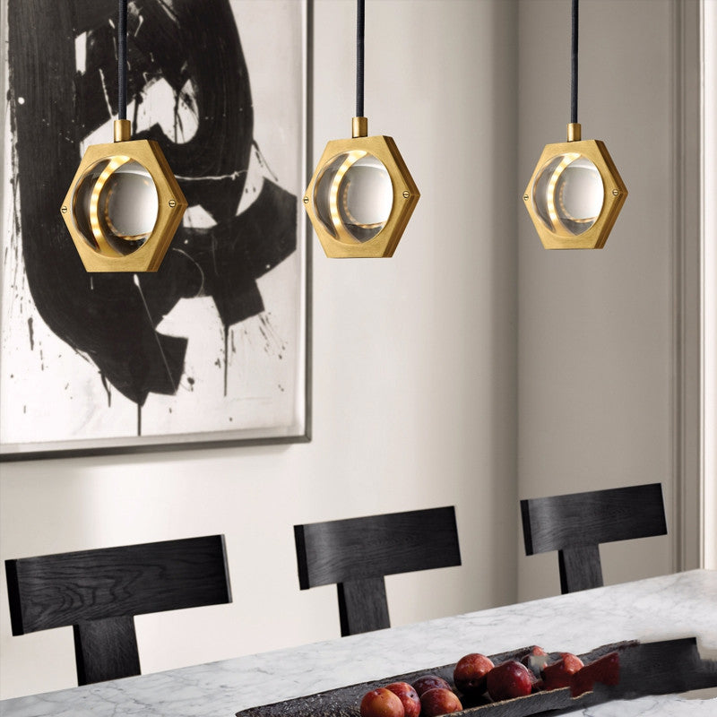 Tikhor Pendant Light Fixture - - black gold Pendant
