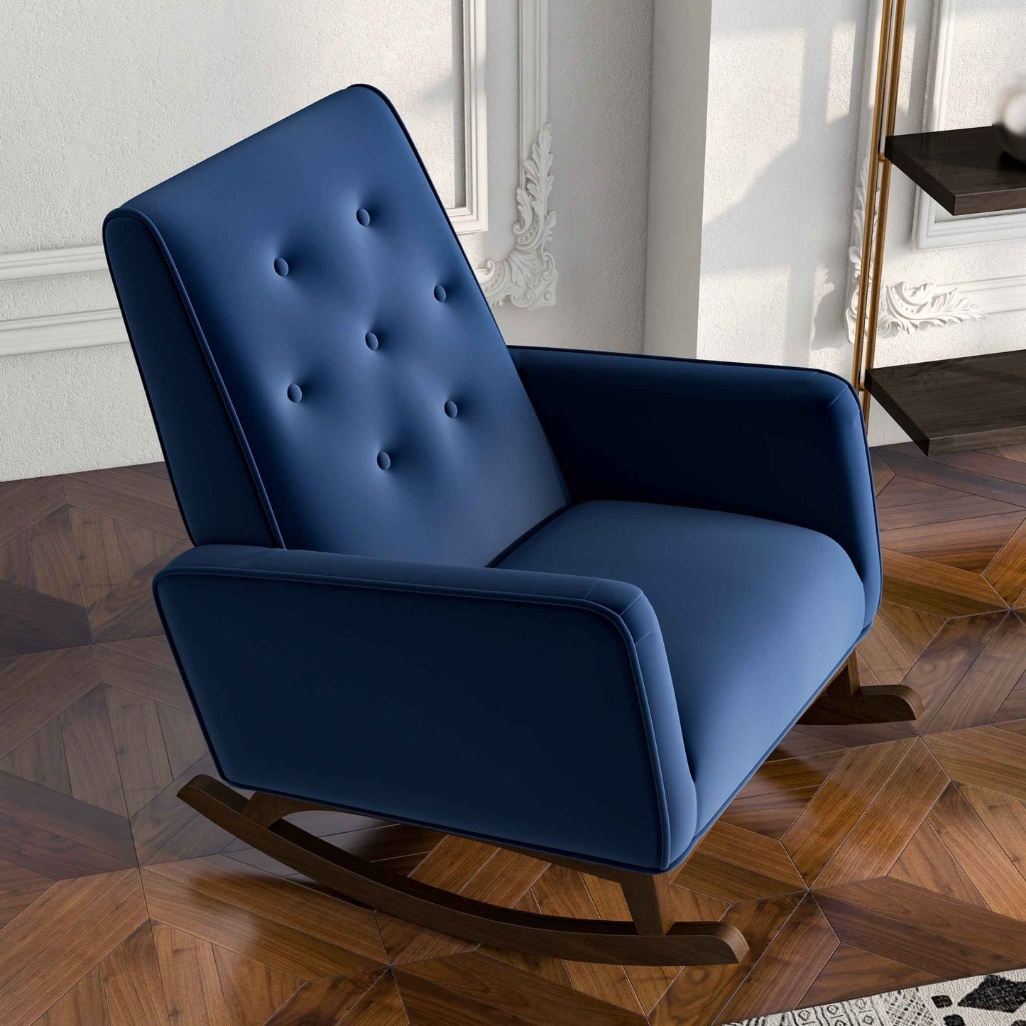 Demetrius Premium Rocking Chair | Dark Blue - Default - rocking chair