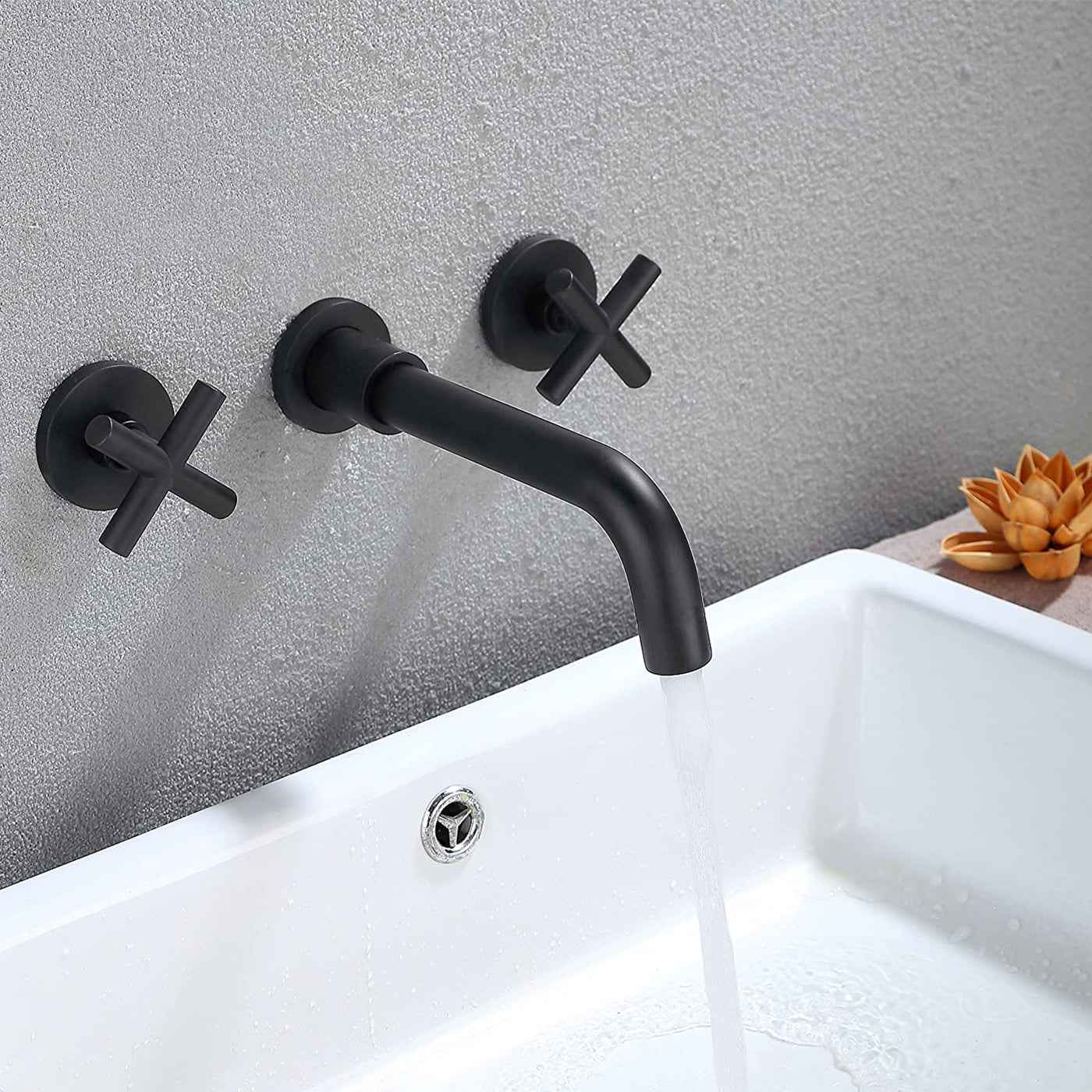 Forshi Wall Mounted Bathroom Faucet | Black - Default - bathroom faucets