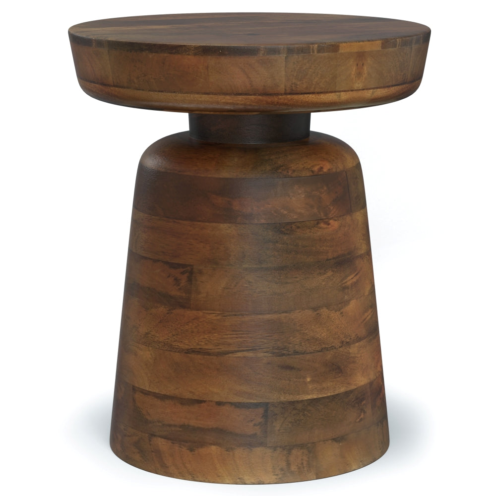 Jovana Wooden Round End Table | Dark Brown - Default - tables