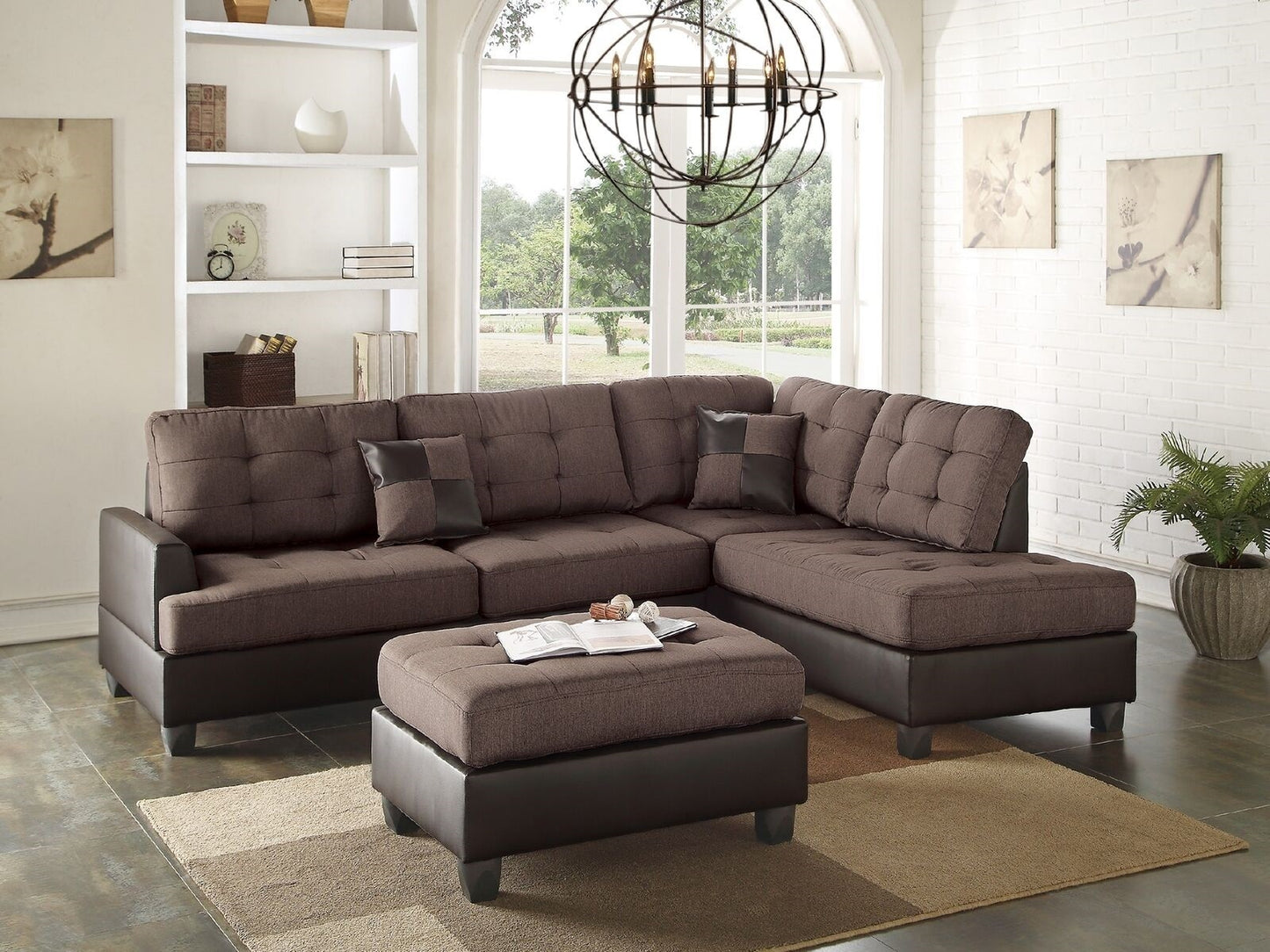 Undorim Sectional Sofa | Chocolate - - sofa