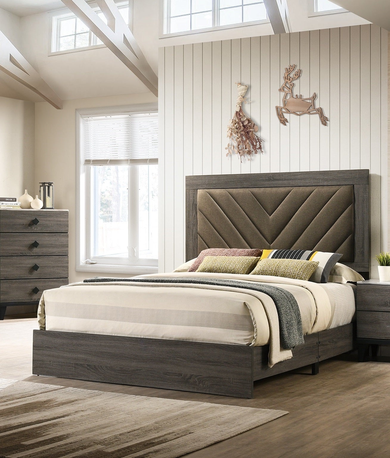 Morzor Modern Queen Size Bed | Gray - Default - beds