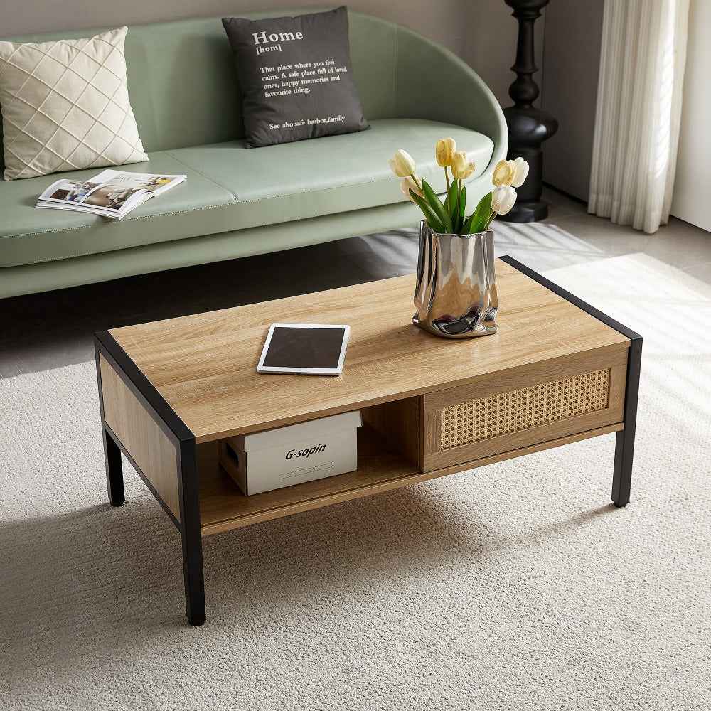Eolgo Rattan Coffee Table | Natural Brown - Default - tables