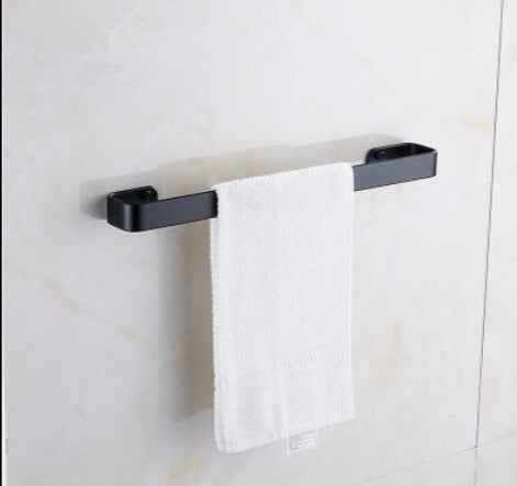 Aluminum Single-Layer Towel Rack - 50cm - Aluminum black Rack Rail Towel Bar