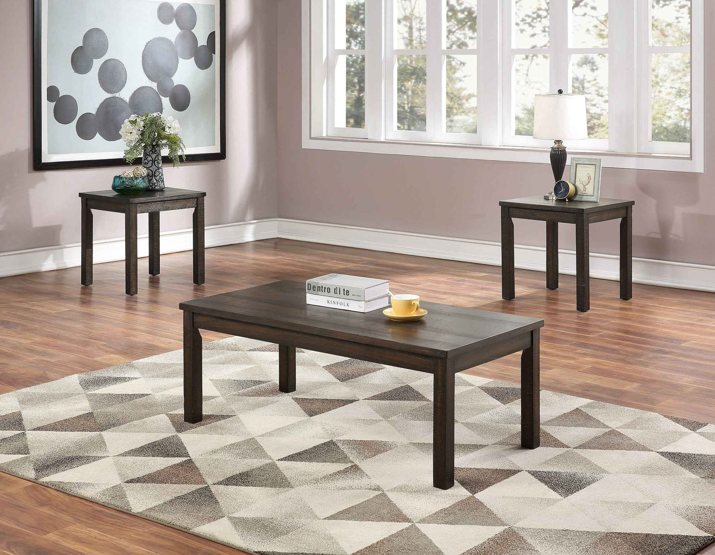 Incerno 3-Piece Coffee Table Set | Espresso - Default - tables