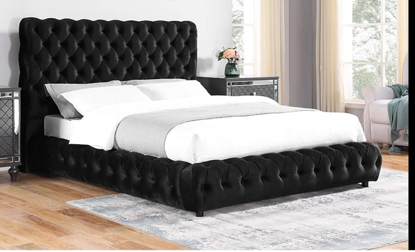 Vitaarie Tufted Queen Bed | Black - Default - beds
