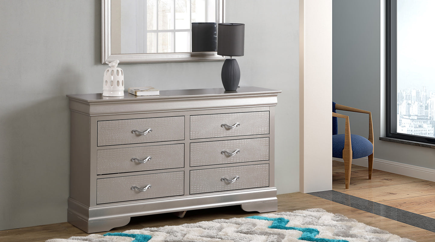 Lorana Elegant Dresser Cabinet | Silver Champagne - Default - dresser